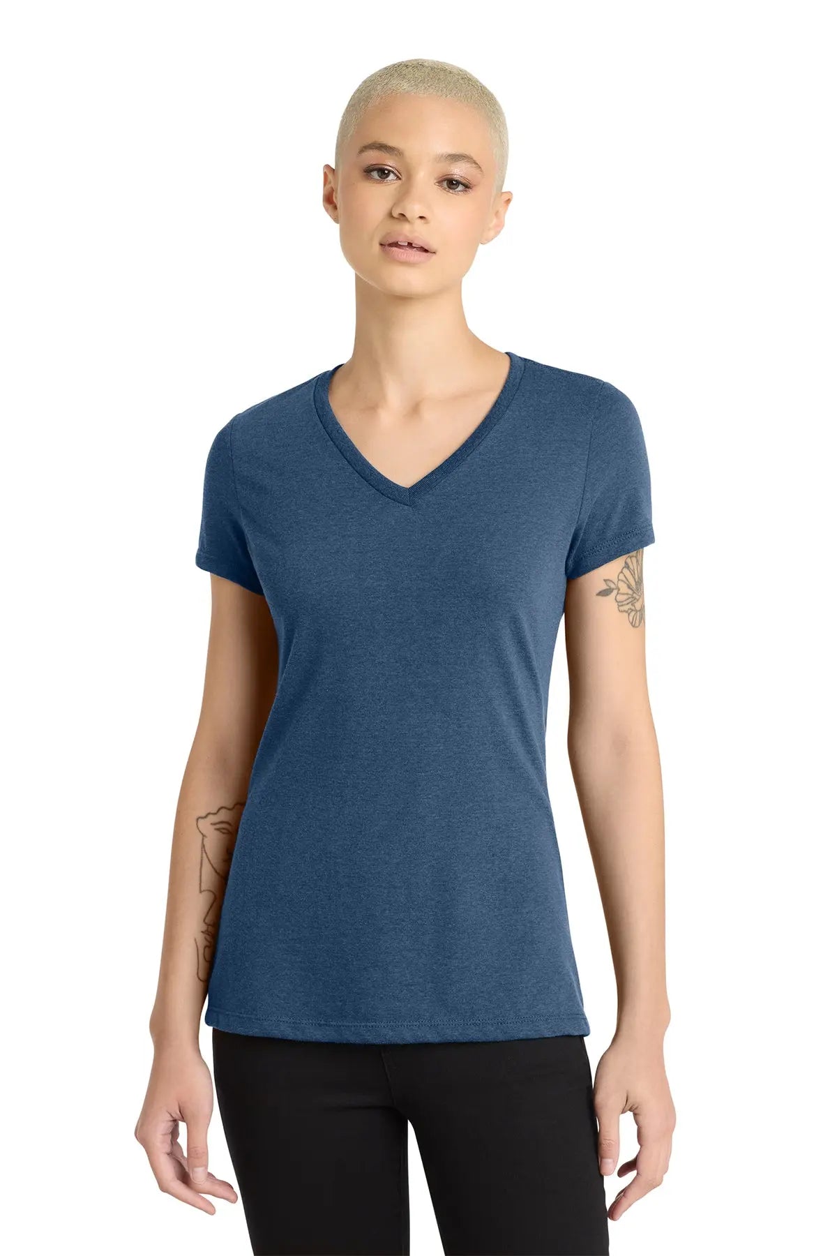 District® Women’s Perfect Blend® CVC V-Neck Tee #DM1190L