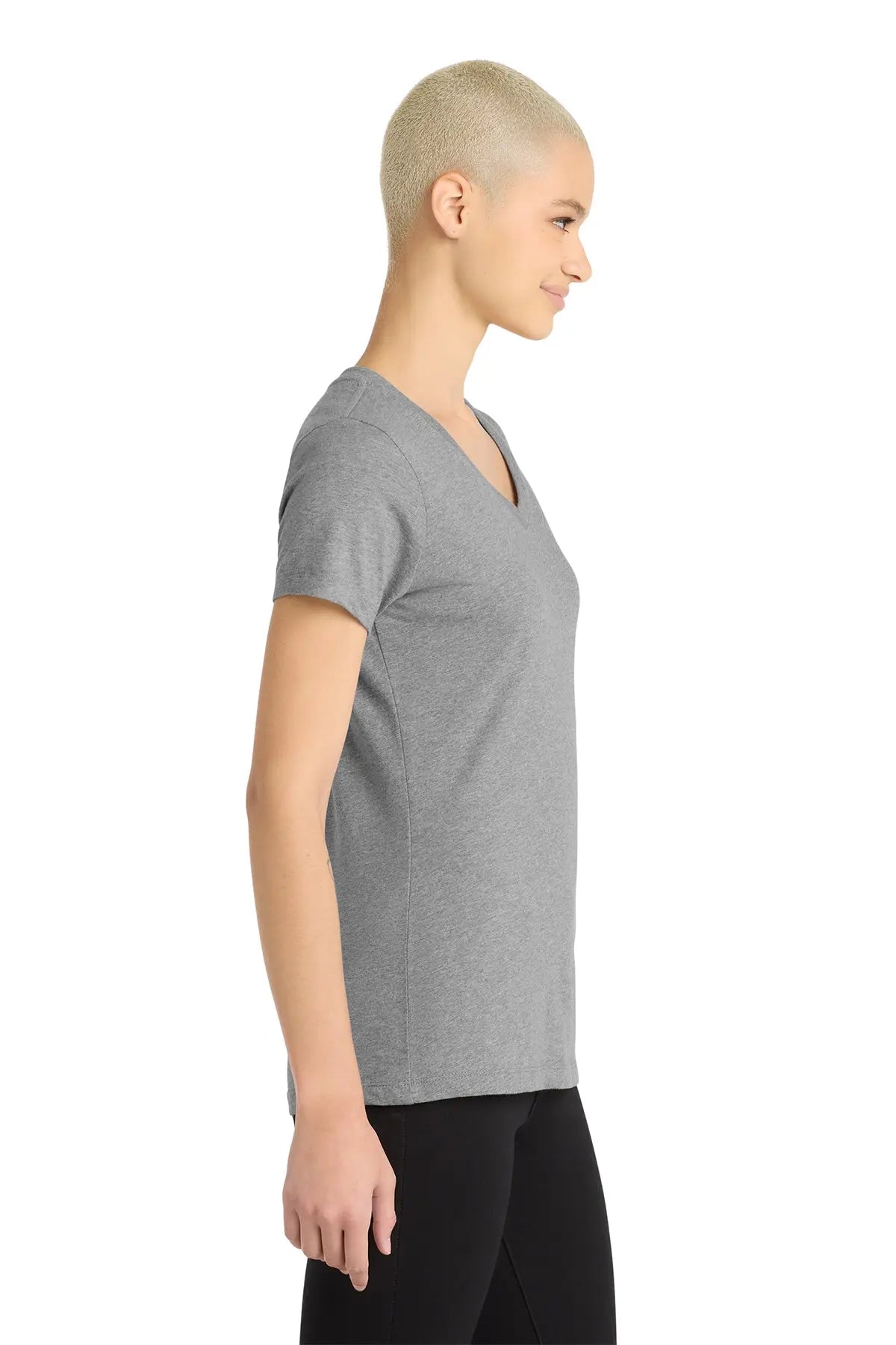 District® Women’s Perfect Blend® CVC V-Neck Tee #DM1190L