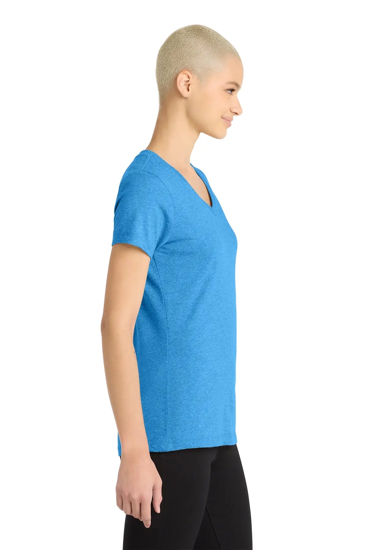 District® Women’s Perfect Blend® CVC V-Neck Tee #DM1190L