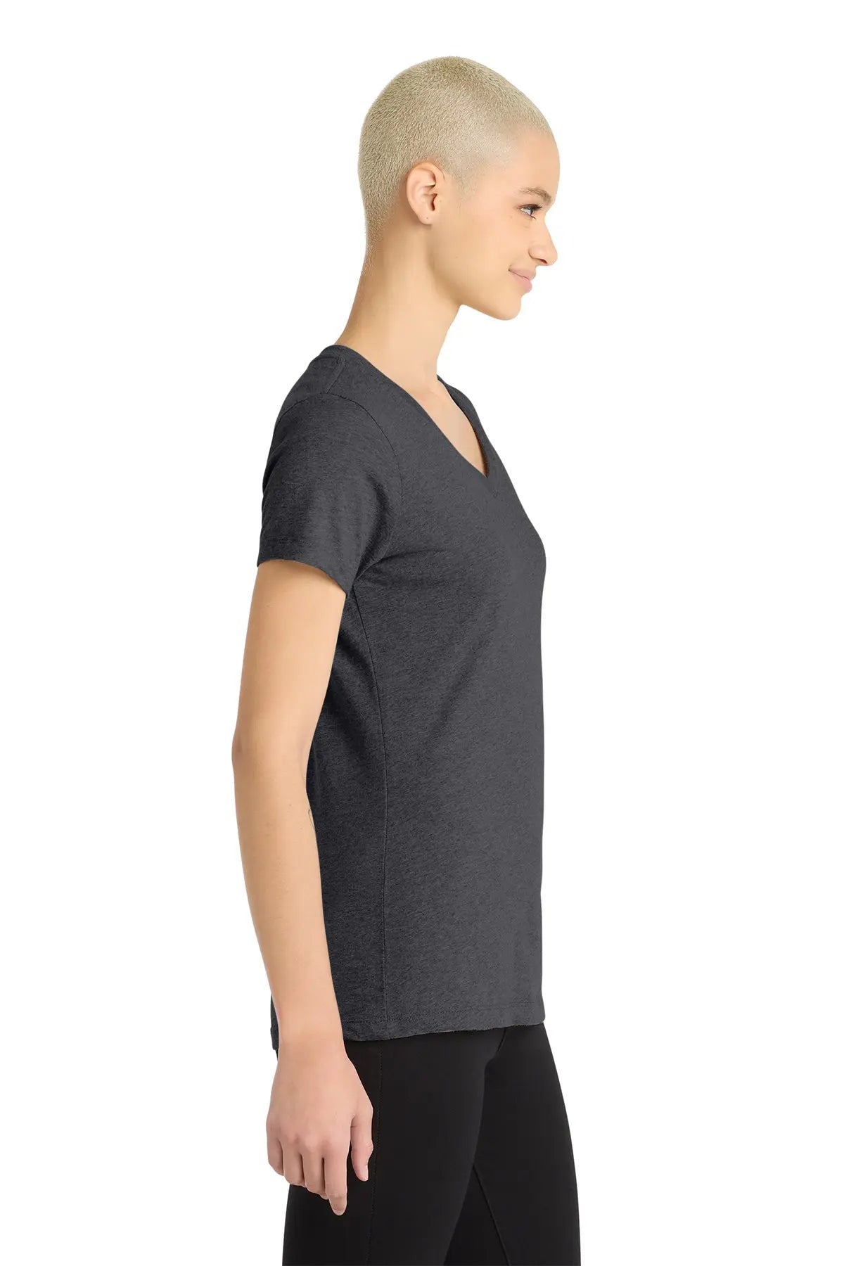 District® Women’s Perfect Blend® CVC V-Neck Tee #DM1190L