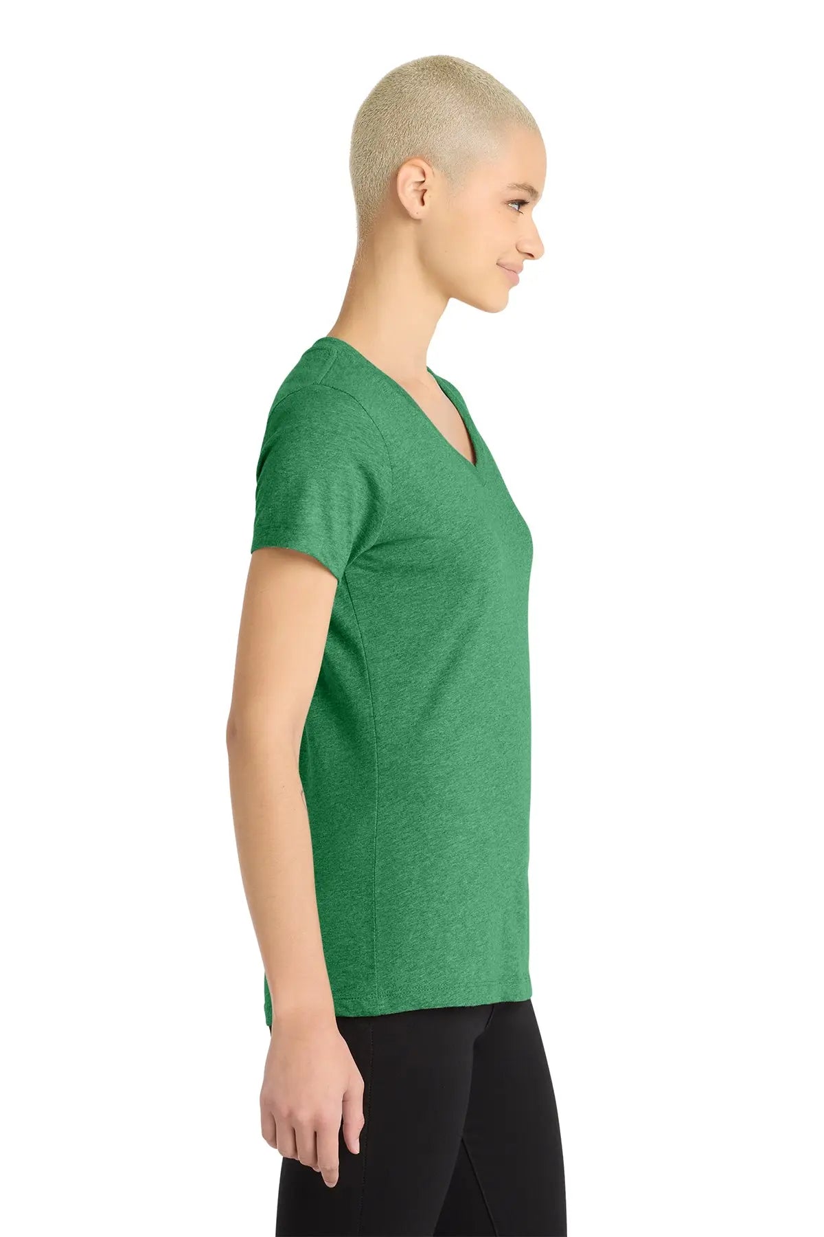 District® Women’s Perfect Blend® CVC V-Neck Tee #DM1190L
