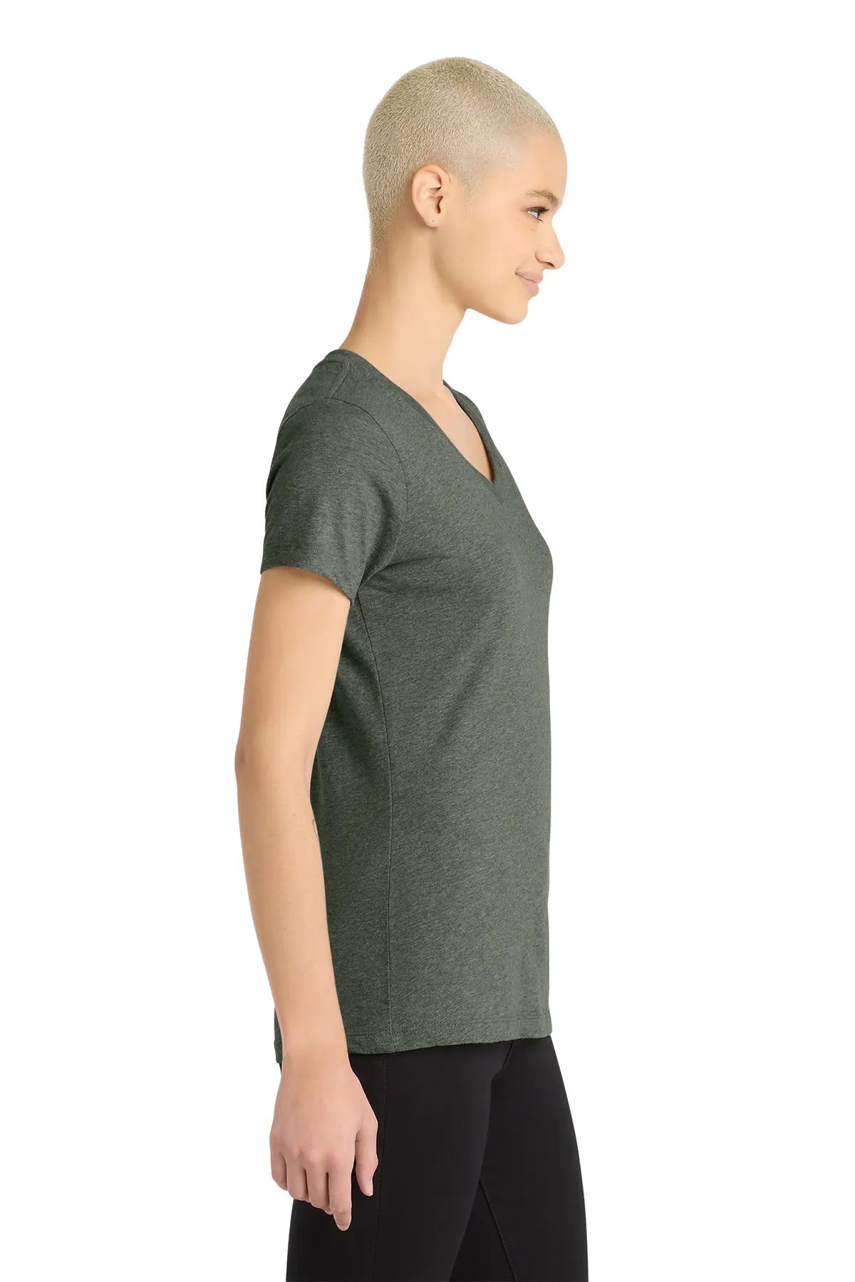 District® Women’s Perfect Blend® CVC V-Neck Tee #DM1190L