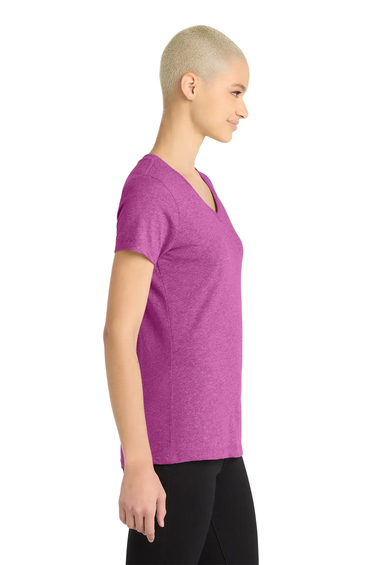 District® Women’s Perfect Blend® CVC V-Neck Tee #DM1190L