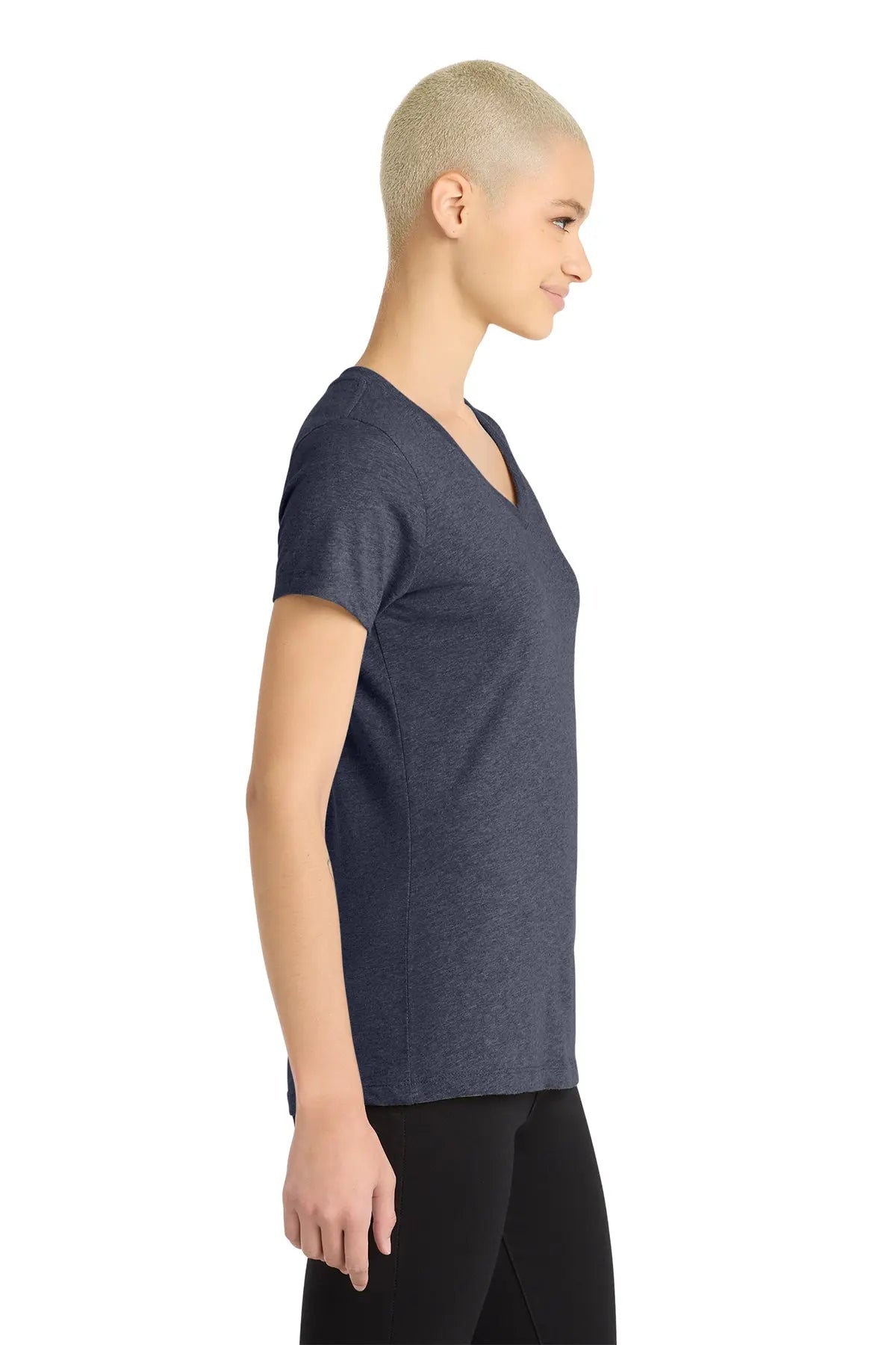 District® Women’s Perfect Blend® CVC V-Neck Tee #DM1190L