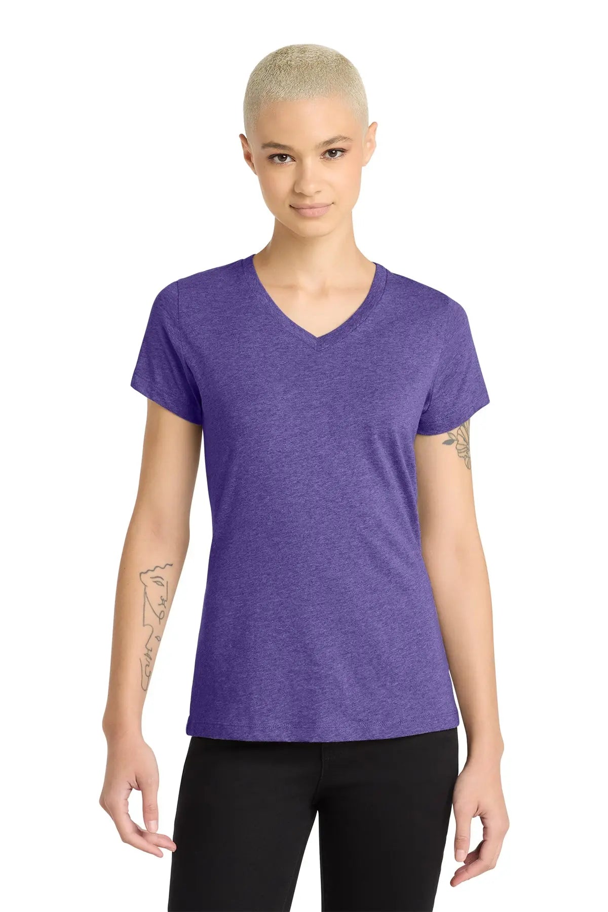 District® Women’s Perfect Blend® CVC V-Neck Tee #DM1190L
