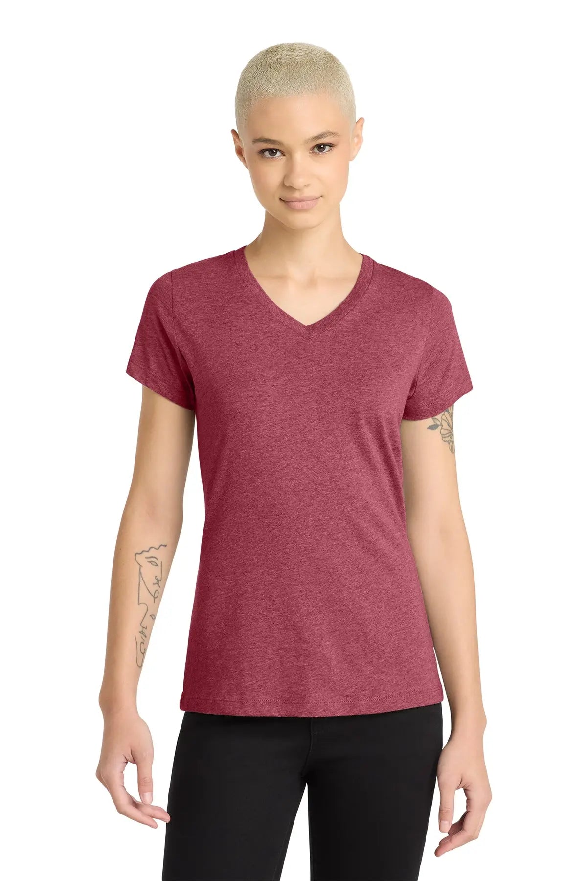 District® Women’s Perfect Blend® CVC V-Neck Tee #DM1190L