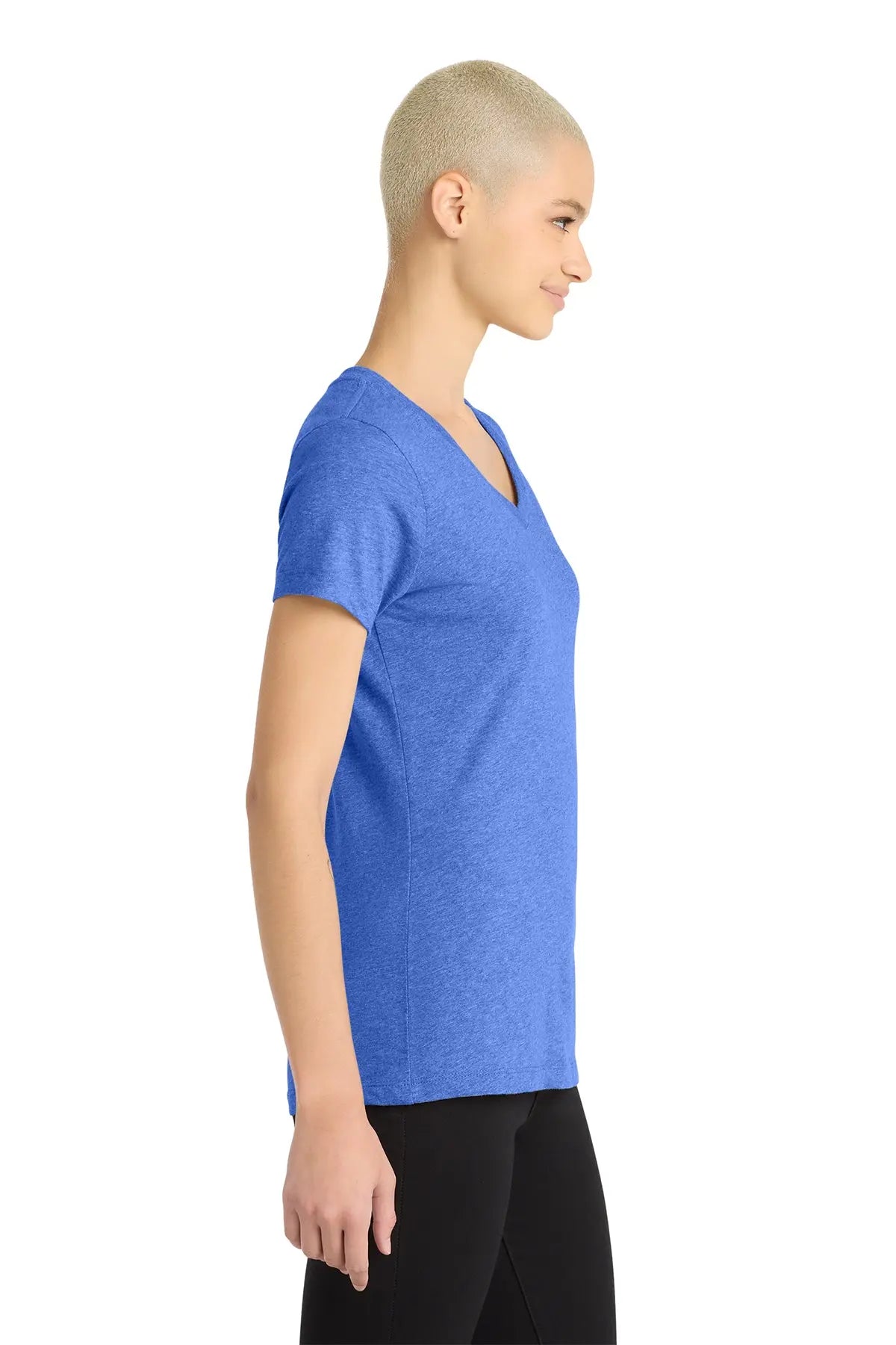 District® Women’s Perfect Blend® CVC V-Neck Tee #DM1190L