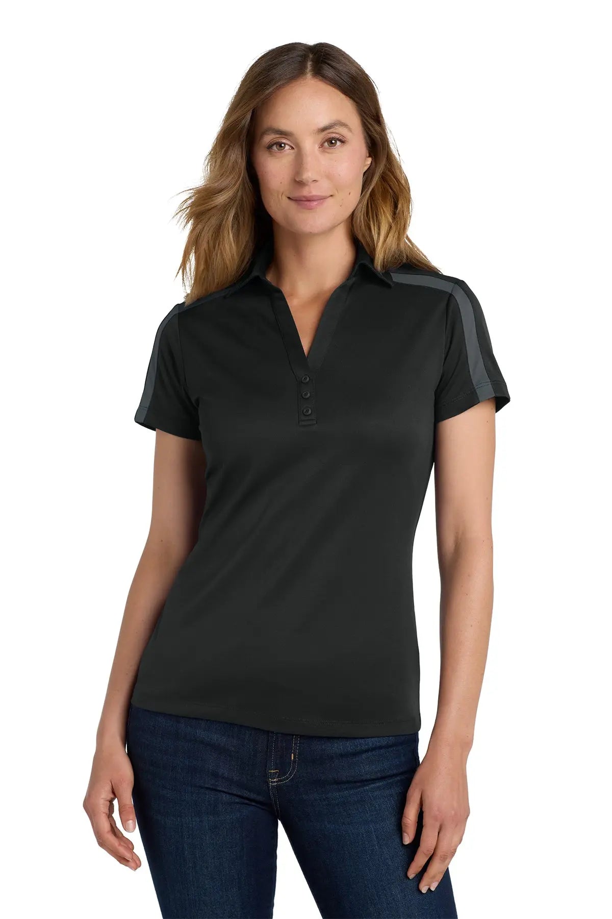 Port Authority® Women's Silk Touch™ Performance Colorblock Stripe Polo #L547Game Over Merch