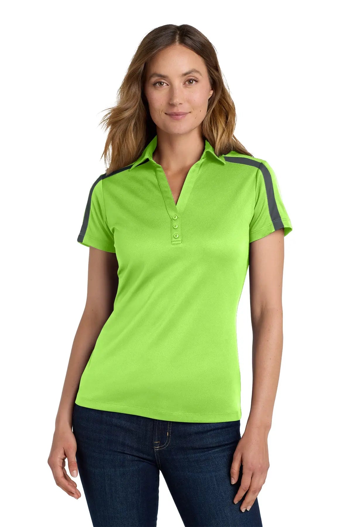 Port Authority® Women's Silk Touch™ Performance Colorblock Stripe Polo #L547Game Over Merch