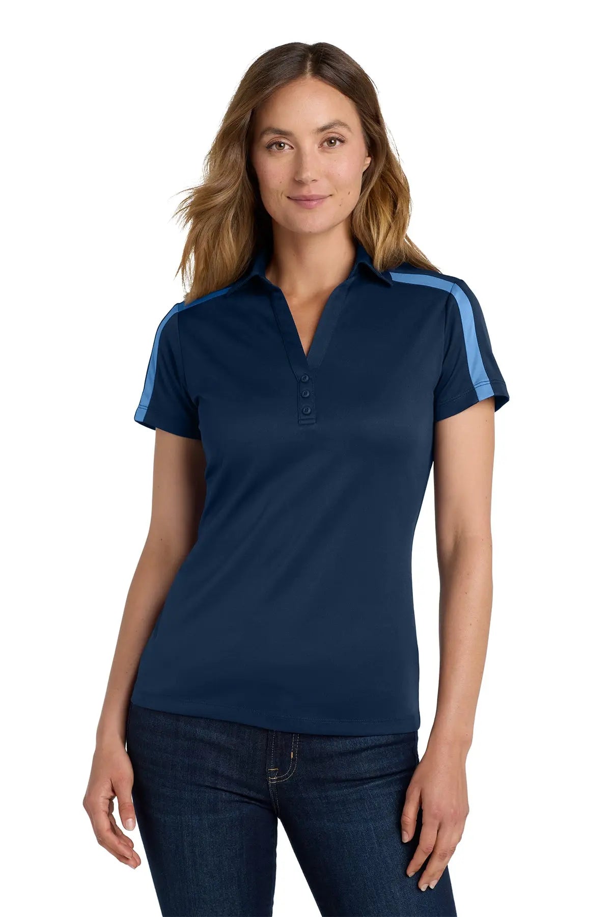 Port Authority® Women's Silk Touch™ Performance Colorblock Stripe Polo #L547Game Over Merch