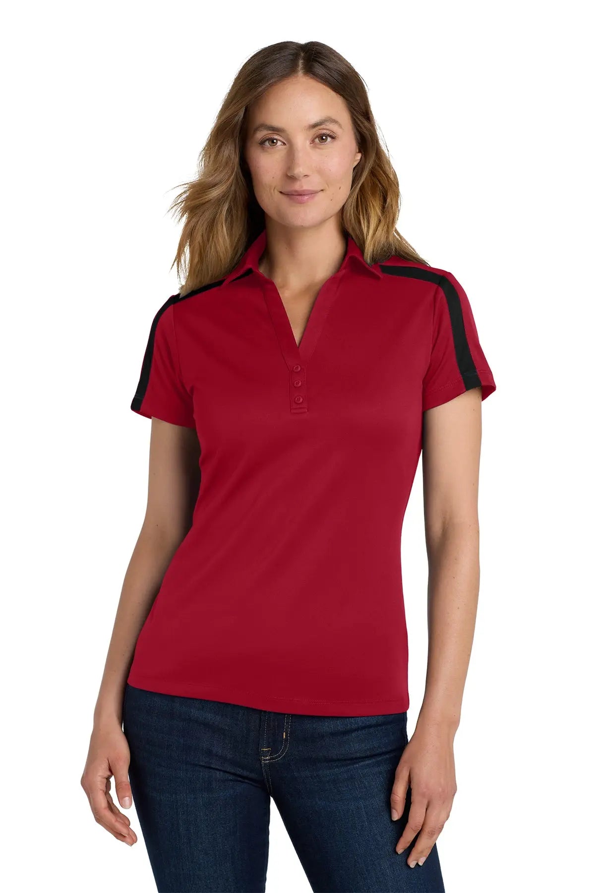 Port Authority® Women's Silk Touch™ Performance Colorblock Stripe Polo #L547Game Over Merch