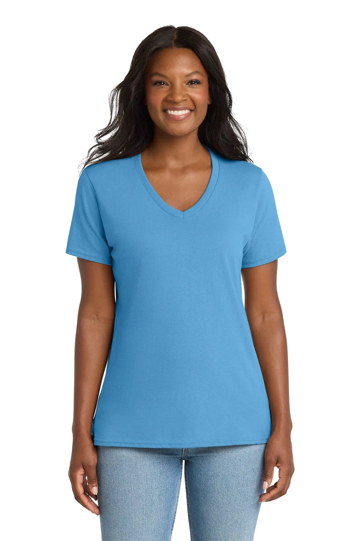 Port & Co™ Women's Core Cotton V-Neck Tee #LPC54V