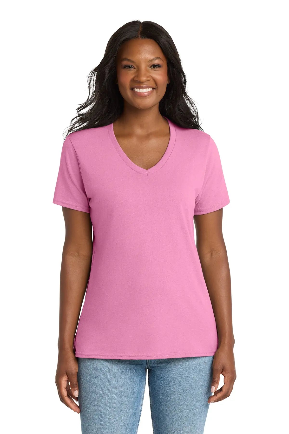 Port & Co™ Women's Core Cotton V-Neck Tee #LPC54V