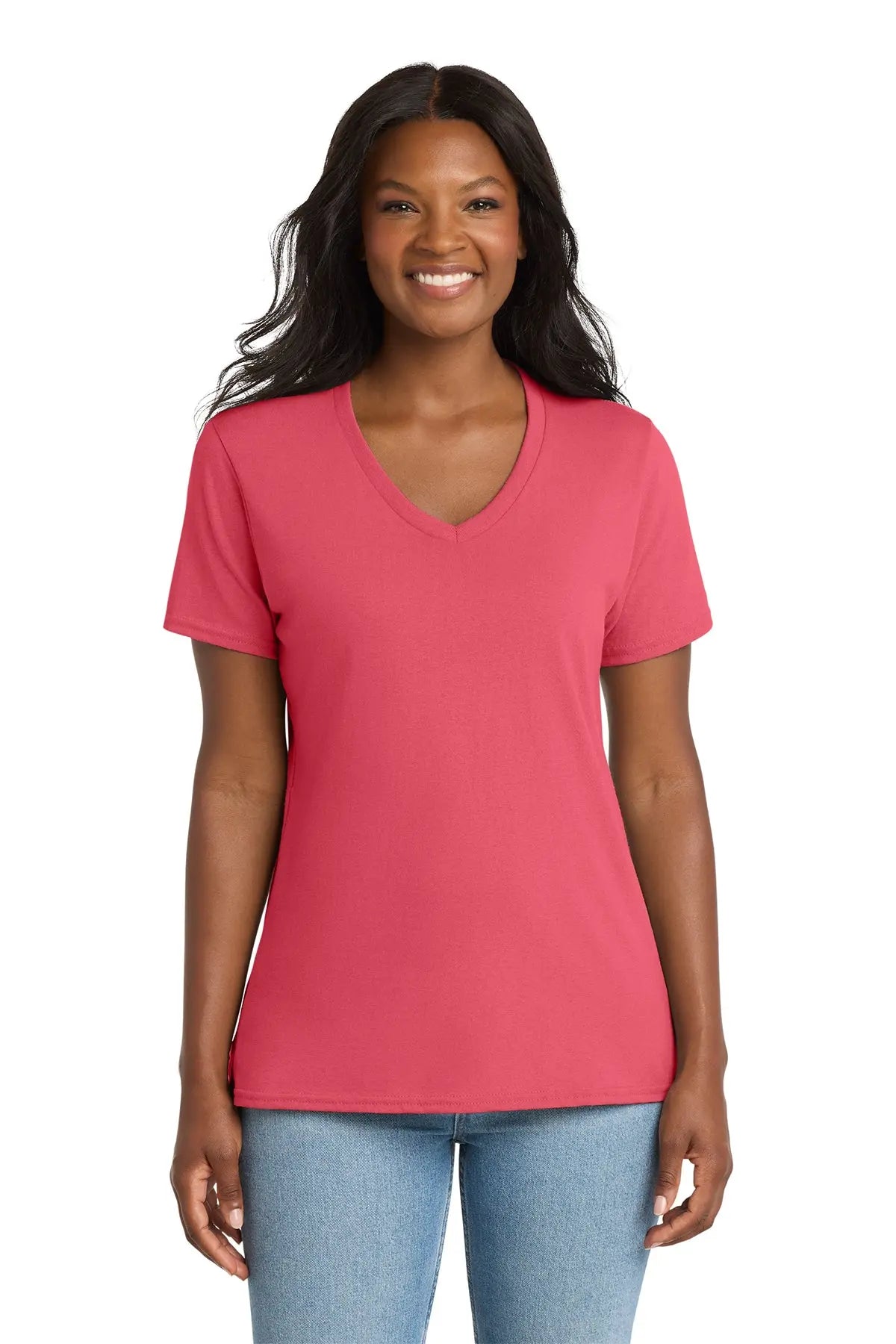 Port & Co™ Women's Core Cotton V-Neck Tee #LPC54V