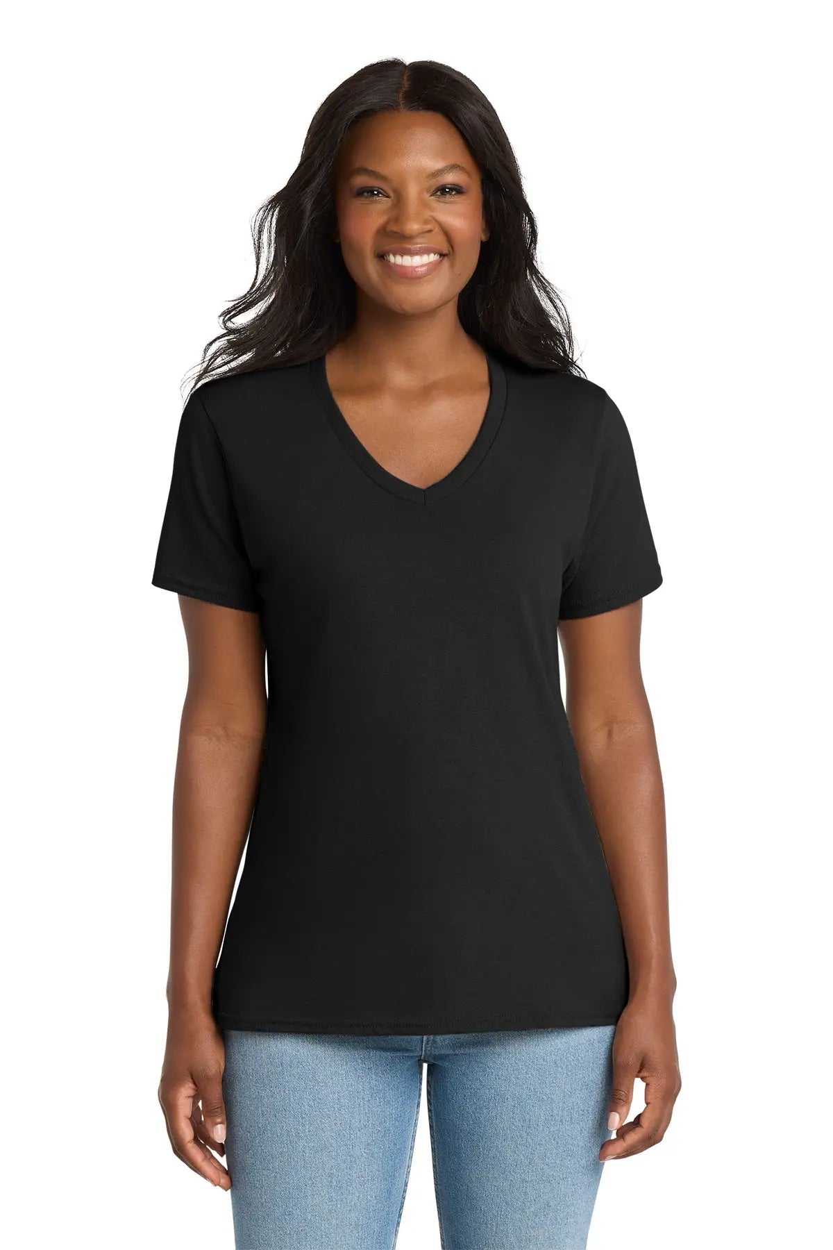 Port & Co™ Women's Core Cotton V-Neck Tee #LPC54V