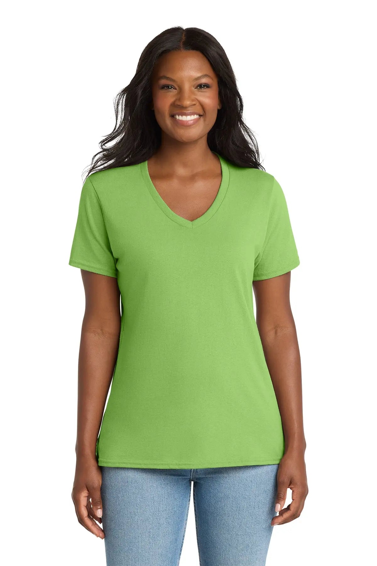 Port & Co™ Women's Core Cotton V-Neck Tee #LPC54V
