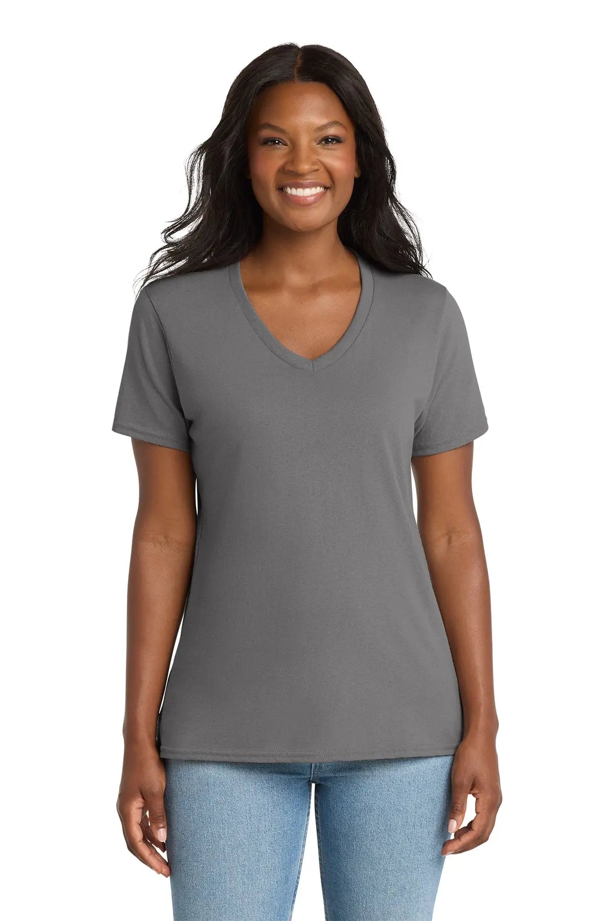 Port & Co™ Women's Core Cotton V-Neck Tee #LPC54V