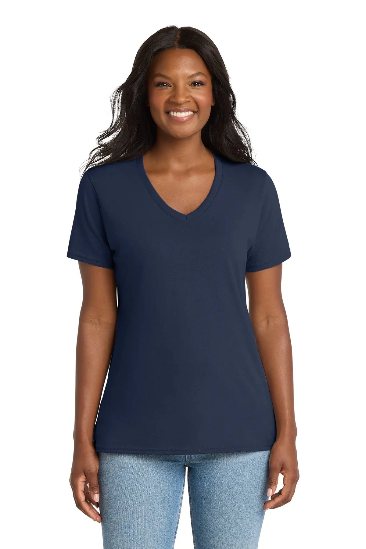 Port & Co™ Women's Core Cotton V-Neck Tee #LPC54V