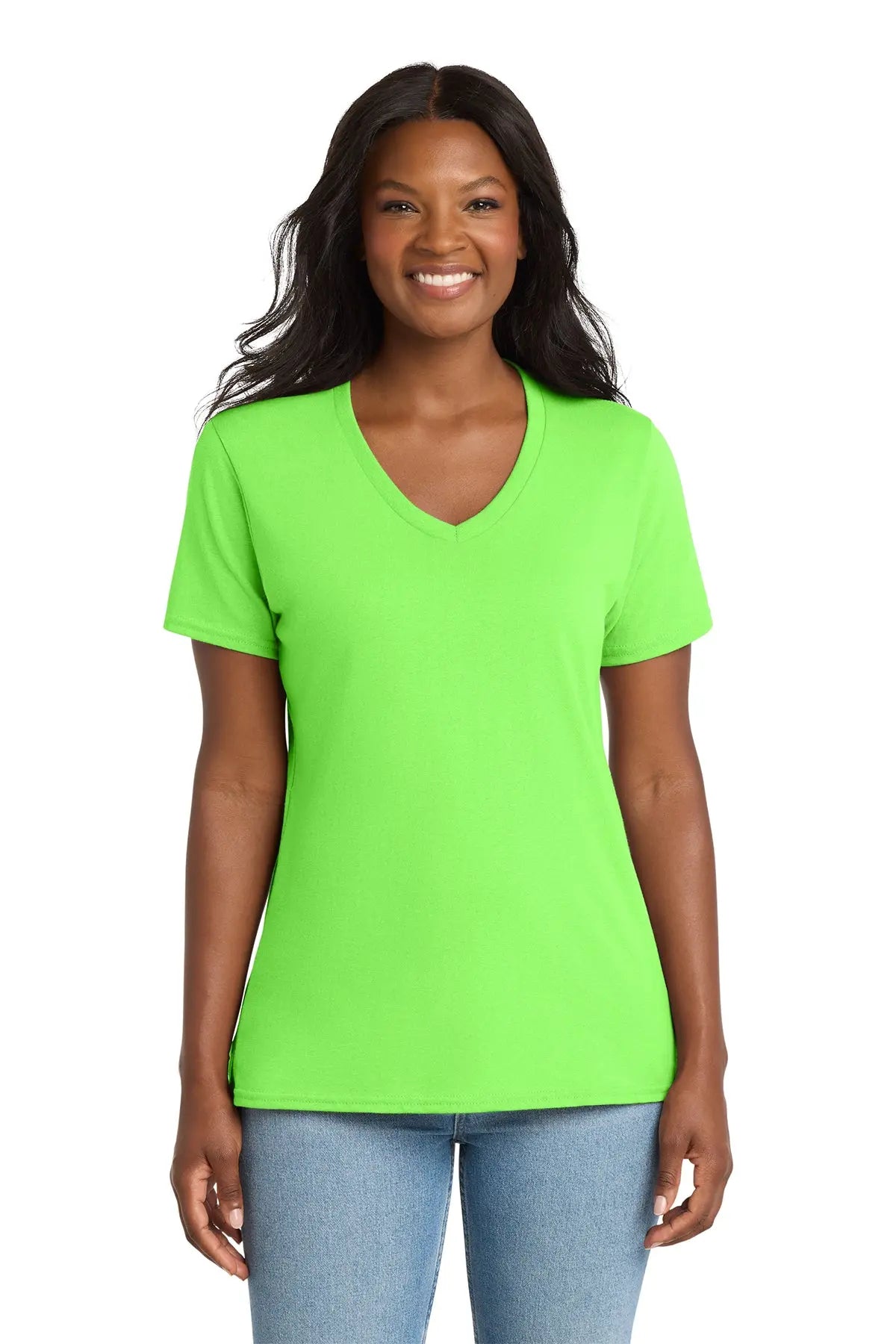 Port & Co™ Women's Core Cotton V-Neck Tee #LPC54V