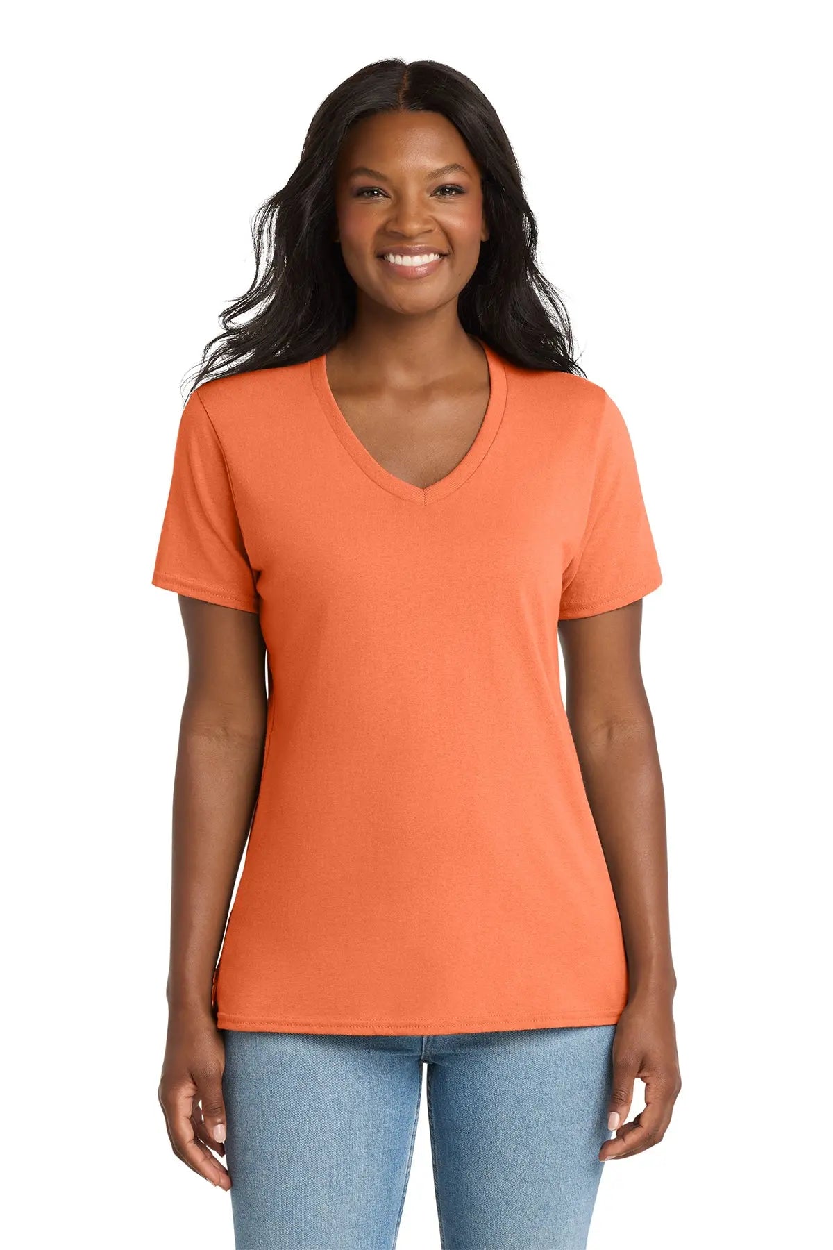 Port & Co™ Women's Core Cotton V-Neck Tee #LPC54V