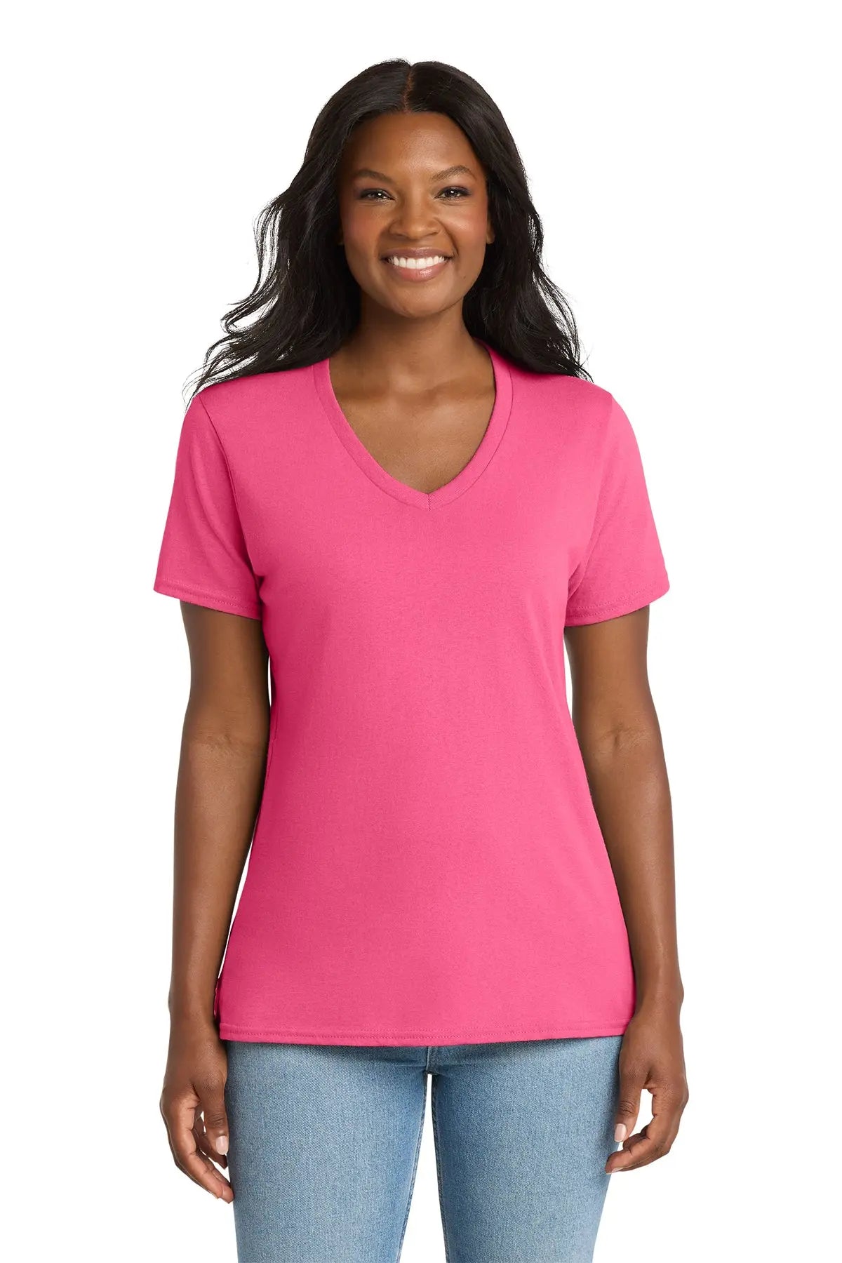 Port & Co™ Women's Core Cotton V-Neck Tee #LPC54V