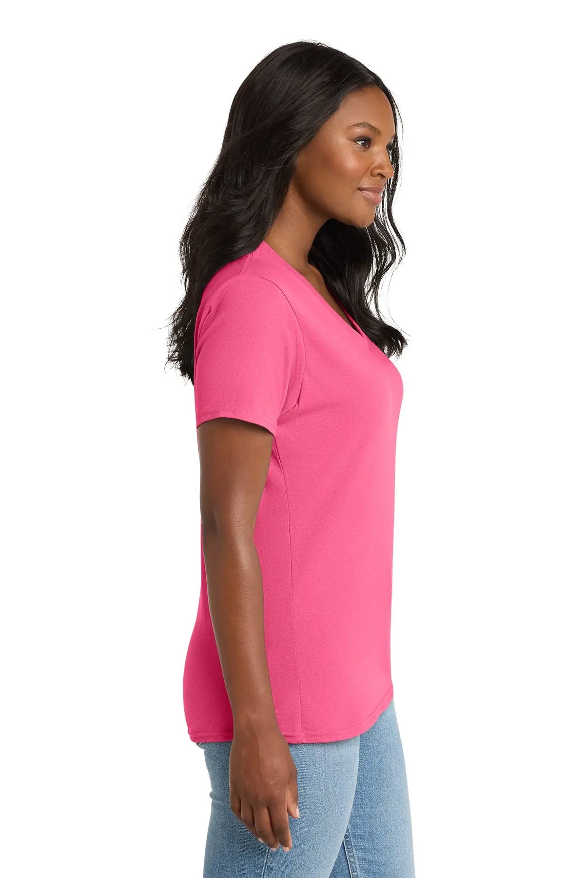 Port & Co™ Women's Core Cotton V-Neck Tee #LPC54V