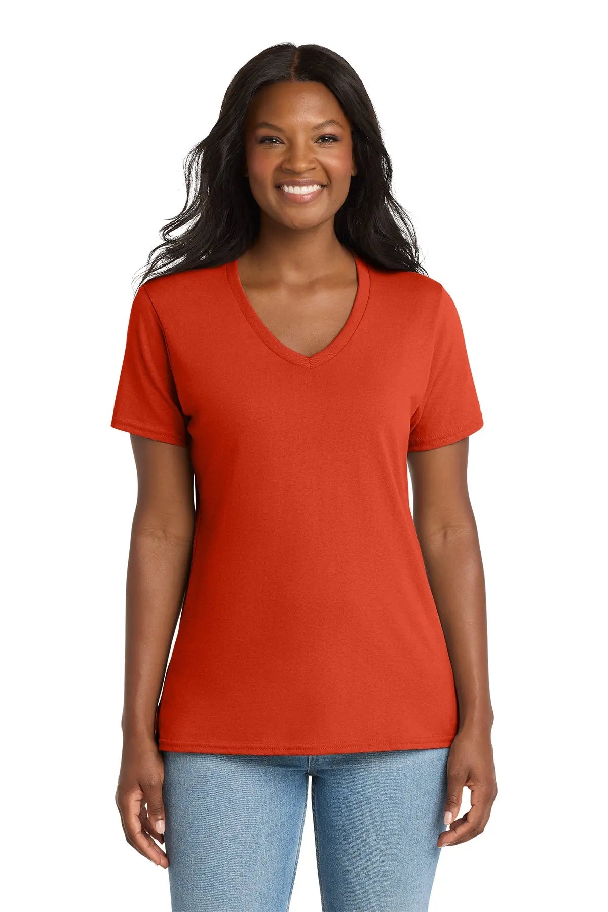 Port & Co™ Women's Core Cotton V-Neck Tee #LPC54V