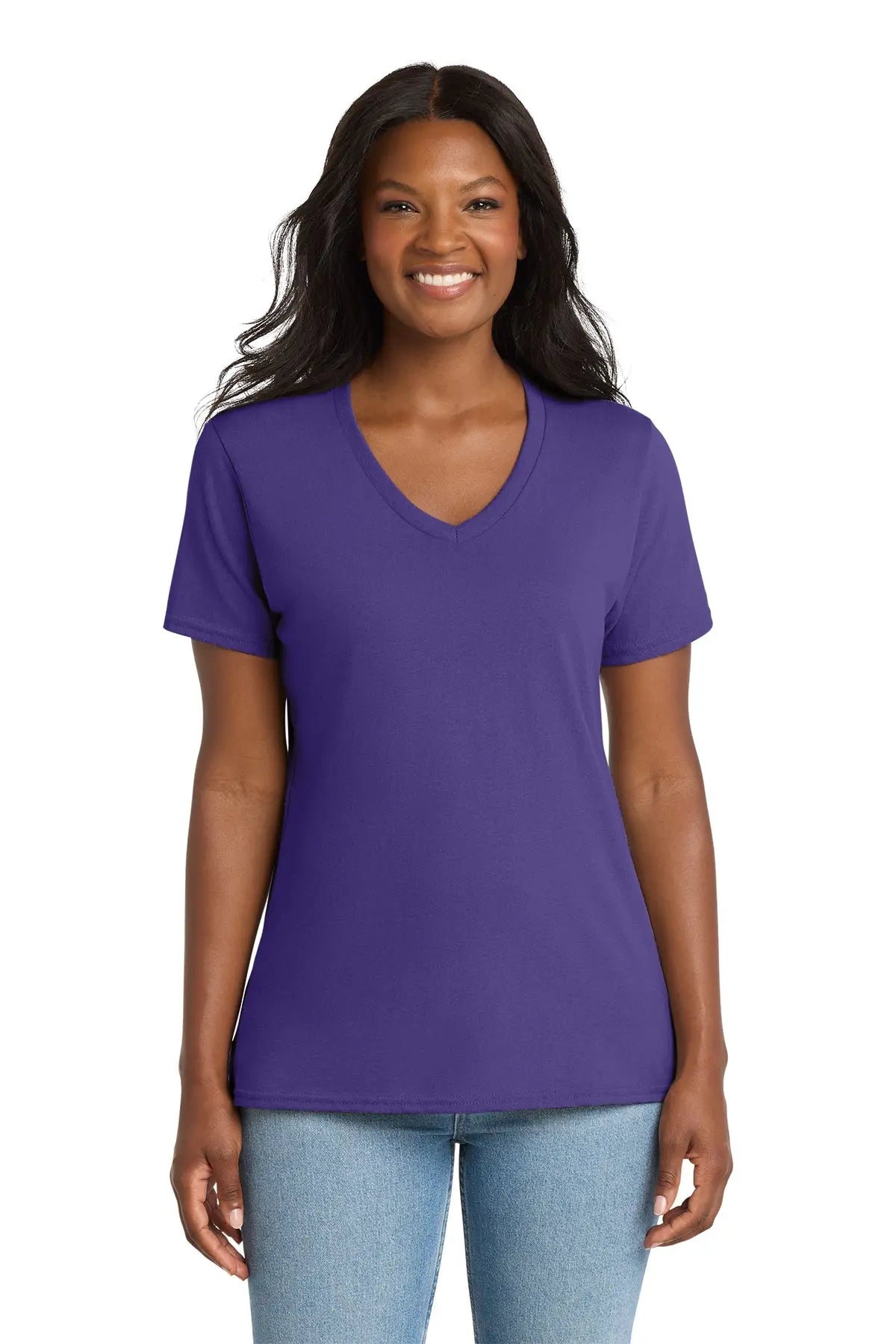 Port & Co™ Women's Core Cotton V-Neck Tee #LPC54V