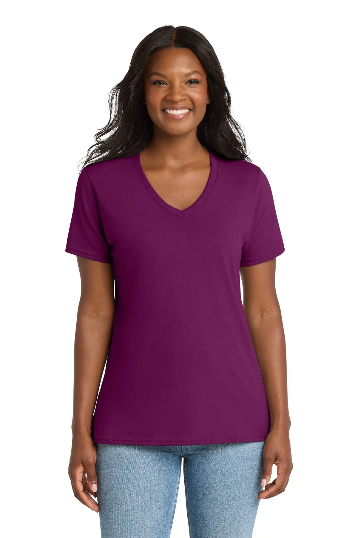 Port & Co™ Women's Core Cotton V-Neck Tee #LPC54V