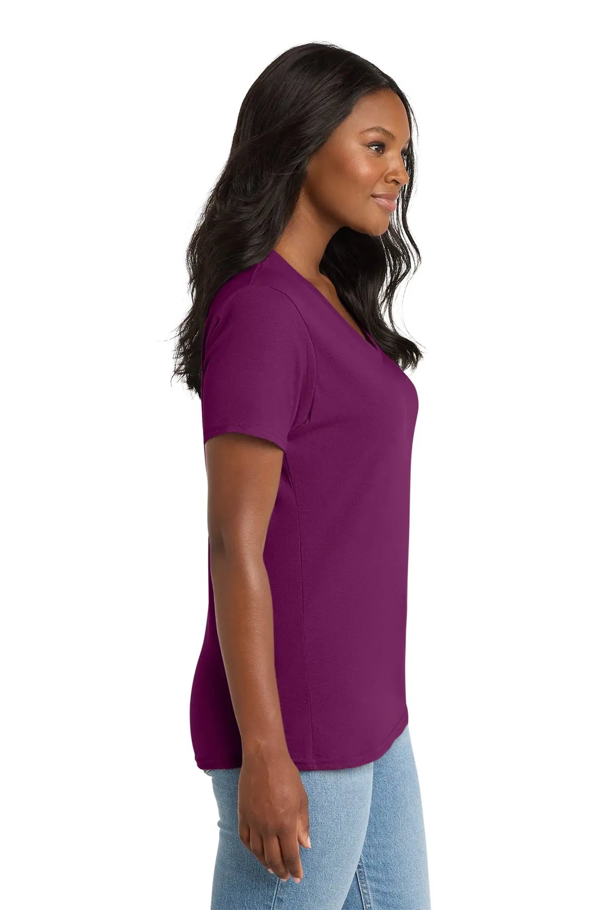 Port & Co™ Women's Core Cotton V-Neck Tee #LPC54V