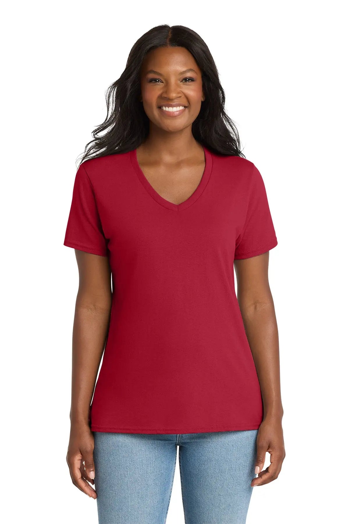 Port & Co™ Women's Core Cotton V-Neck Tee #LPC54V
