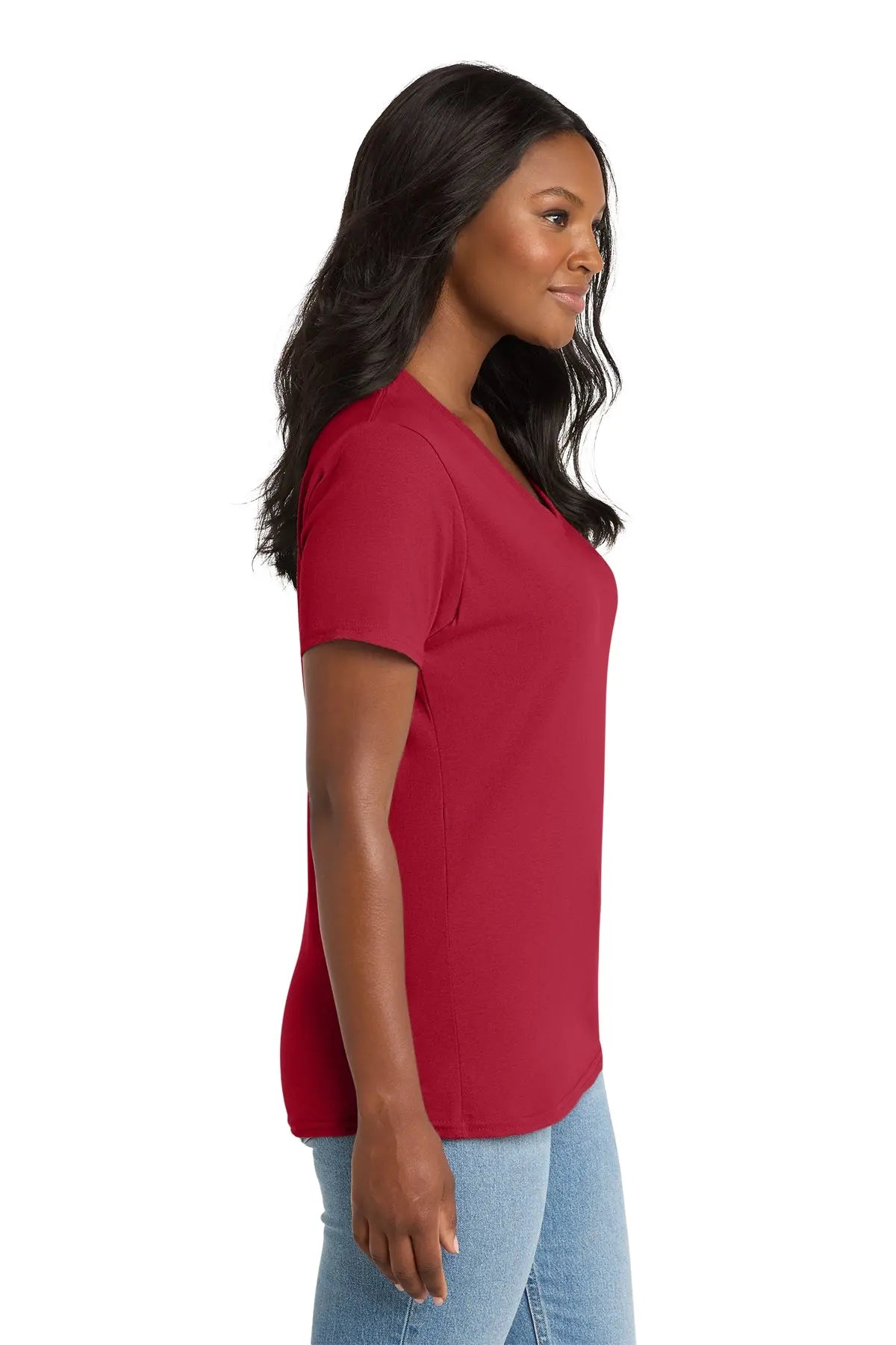 Port & Co™ Women's Core Cotton V-Neck Tee #LPC54V