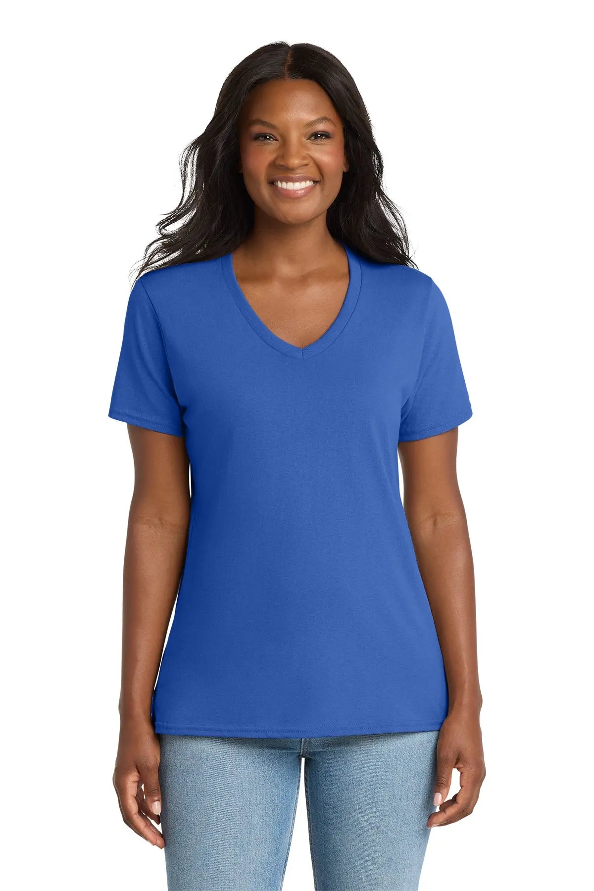 Port & Co™ Women's Core Cotton V-Neck Tee #LPC54V
