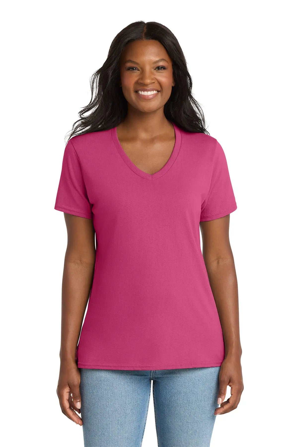Port & Co™ Women's Core Cotton V-Neck Tee #LPC54V