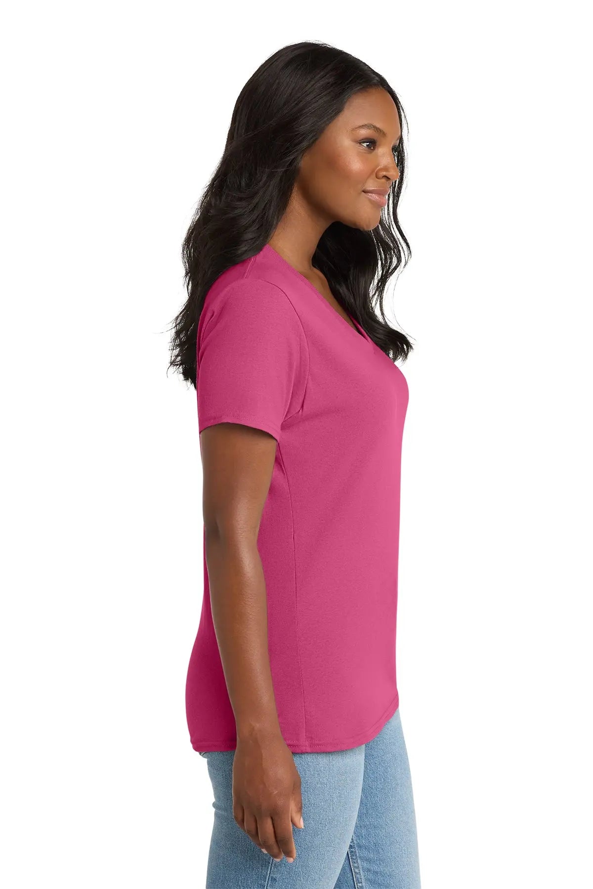 Port & Co™ Women's Core Cotton V-Neck Tee #LPC54V