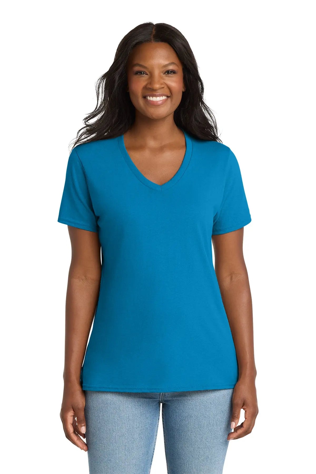 Port & Co™ Women's Core Cotton V-Neck Tee #LPC54V