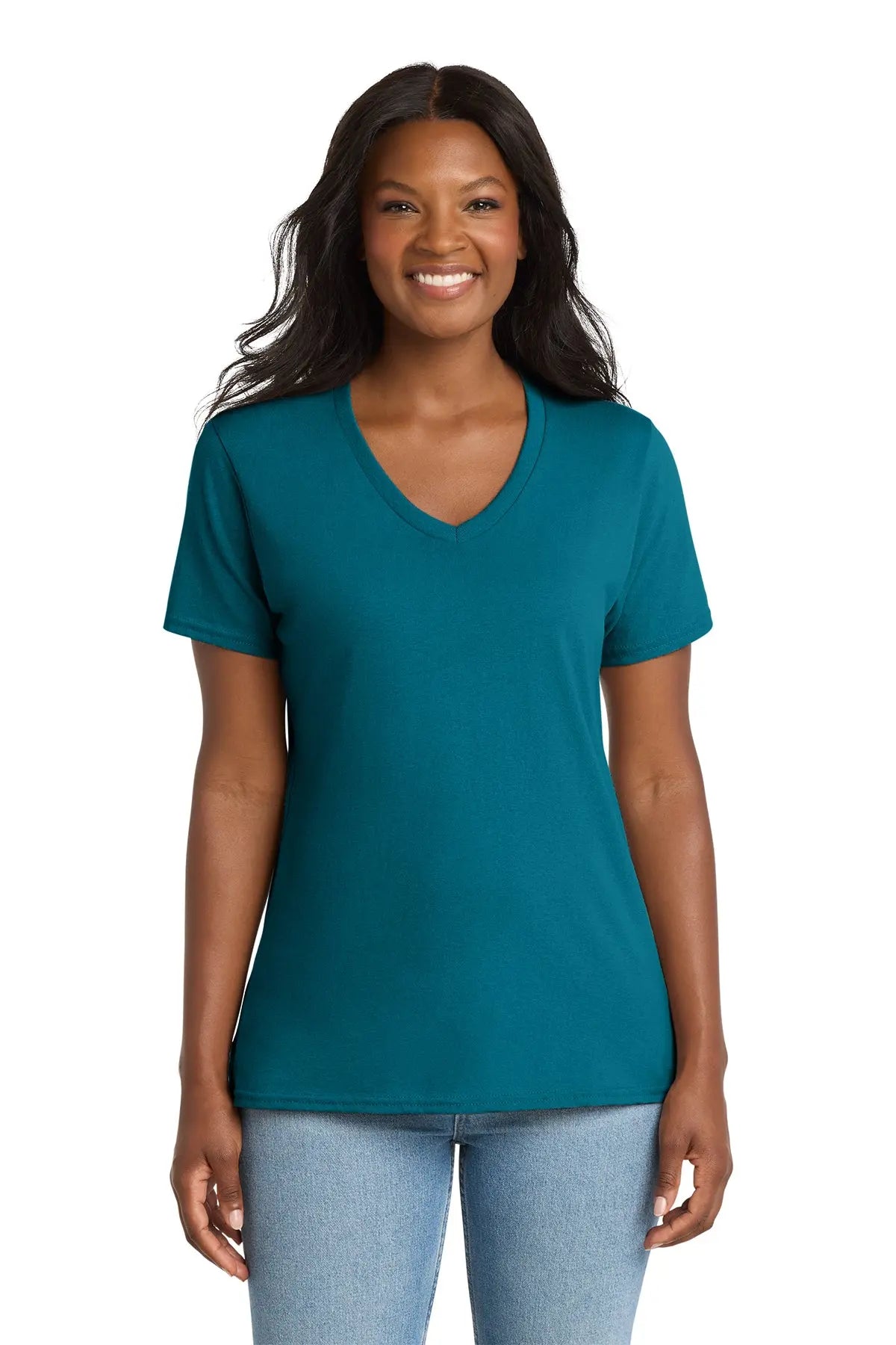 Port & Co™ Women's Core Cotton V-Neck Tee #LPC54V