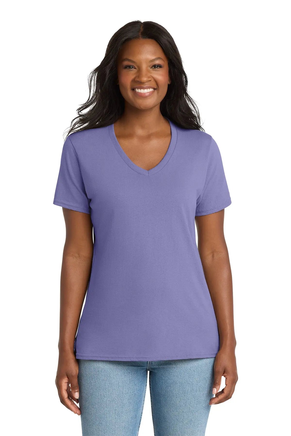 Port & Co™ Women's Core Cotton V-Neck Tee #LPC54V