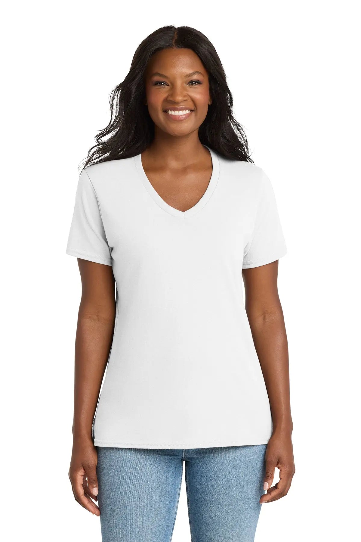 Port & Co™ Women's Core Cotton V-Neck Tee #LPC54V