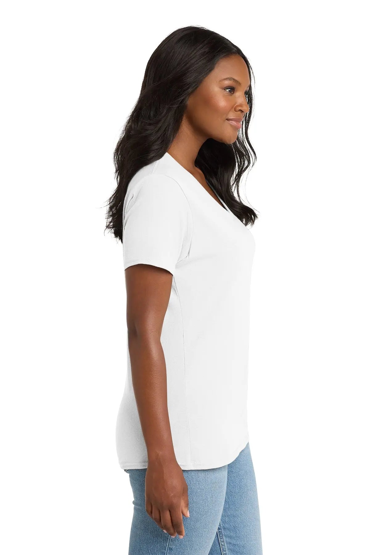 Port & Co™ Women's Core Cotton V-Neck Tee #LPC54V