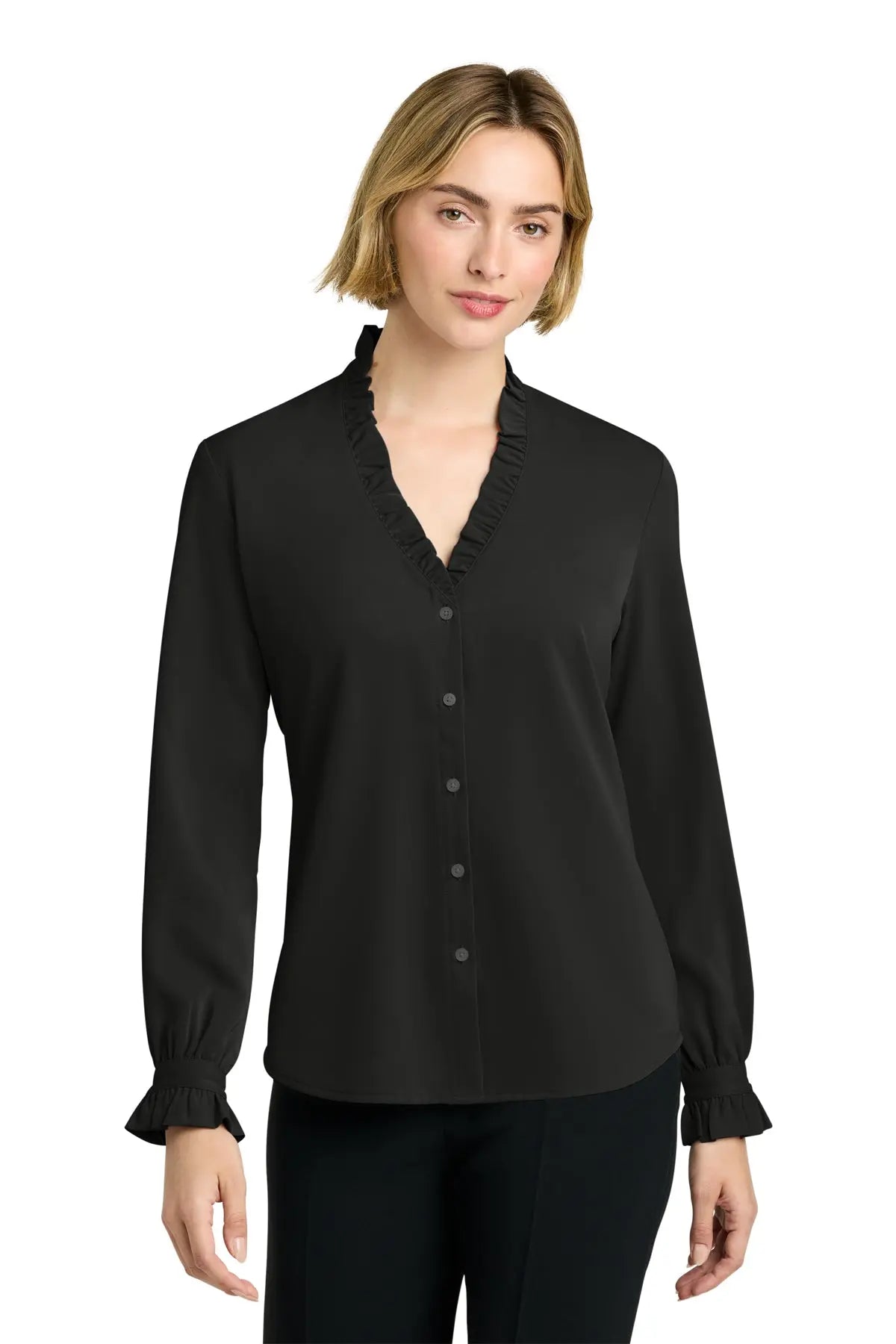Brooks Brothers® Women’s Long Sleeve Ruffle Collar Blouse #BB18011