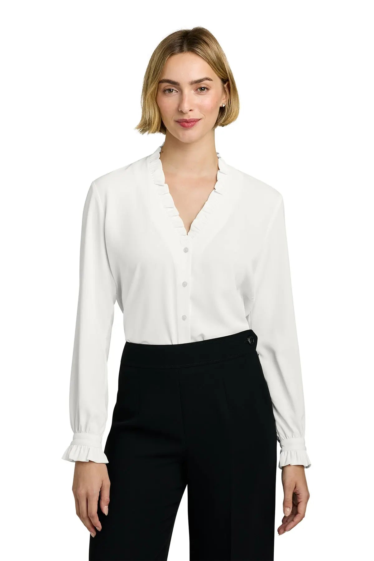 Brooks Brothers® Women’s Long Sleeve Ruffle Collar Blouse #BB18011