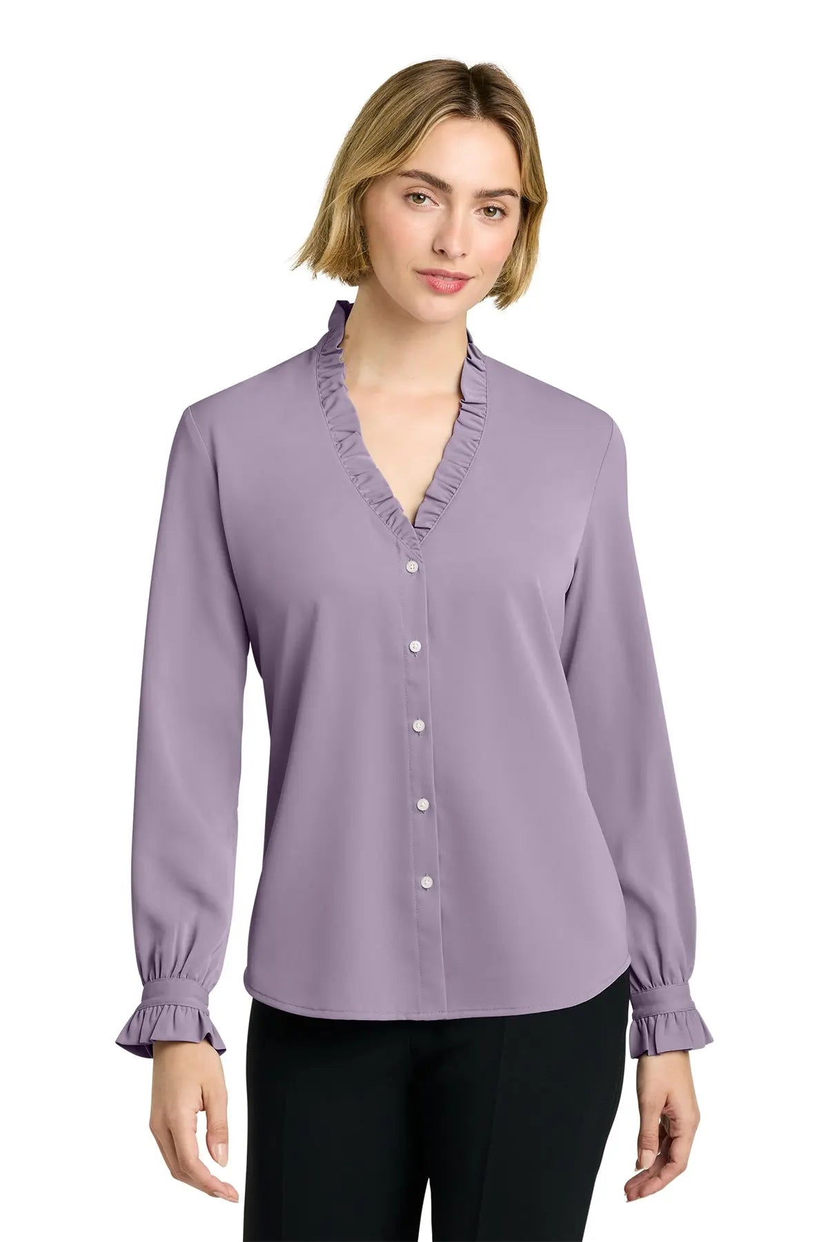 Brooks Brothers® Women’s Long Sleeve Ruffle Collar Blouse #BB18011