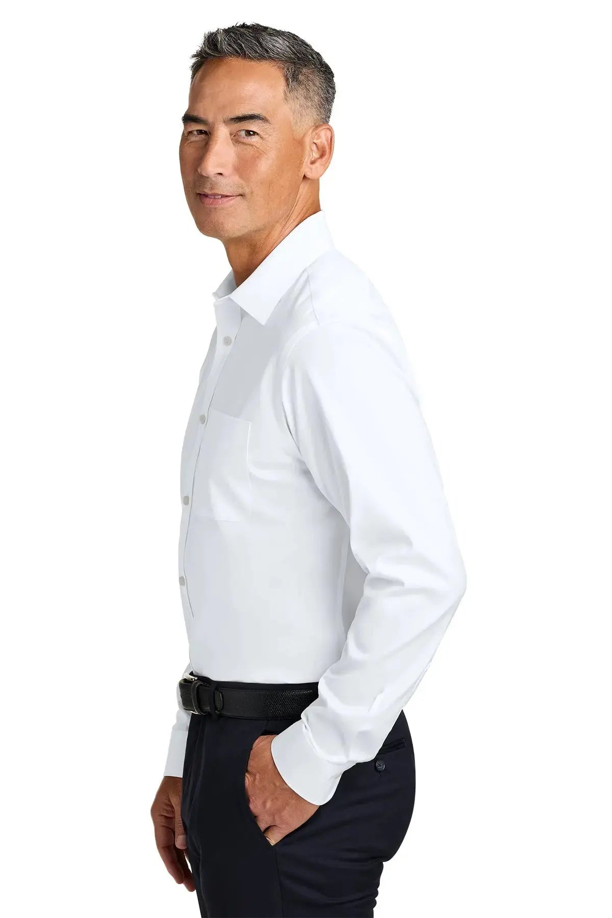 Brooks Brothers® Wrinkle-Free Stretch Pinpoint Spread Collar Shirt #BB18012 Game Over Merch