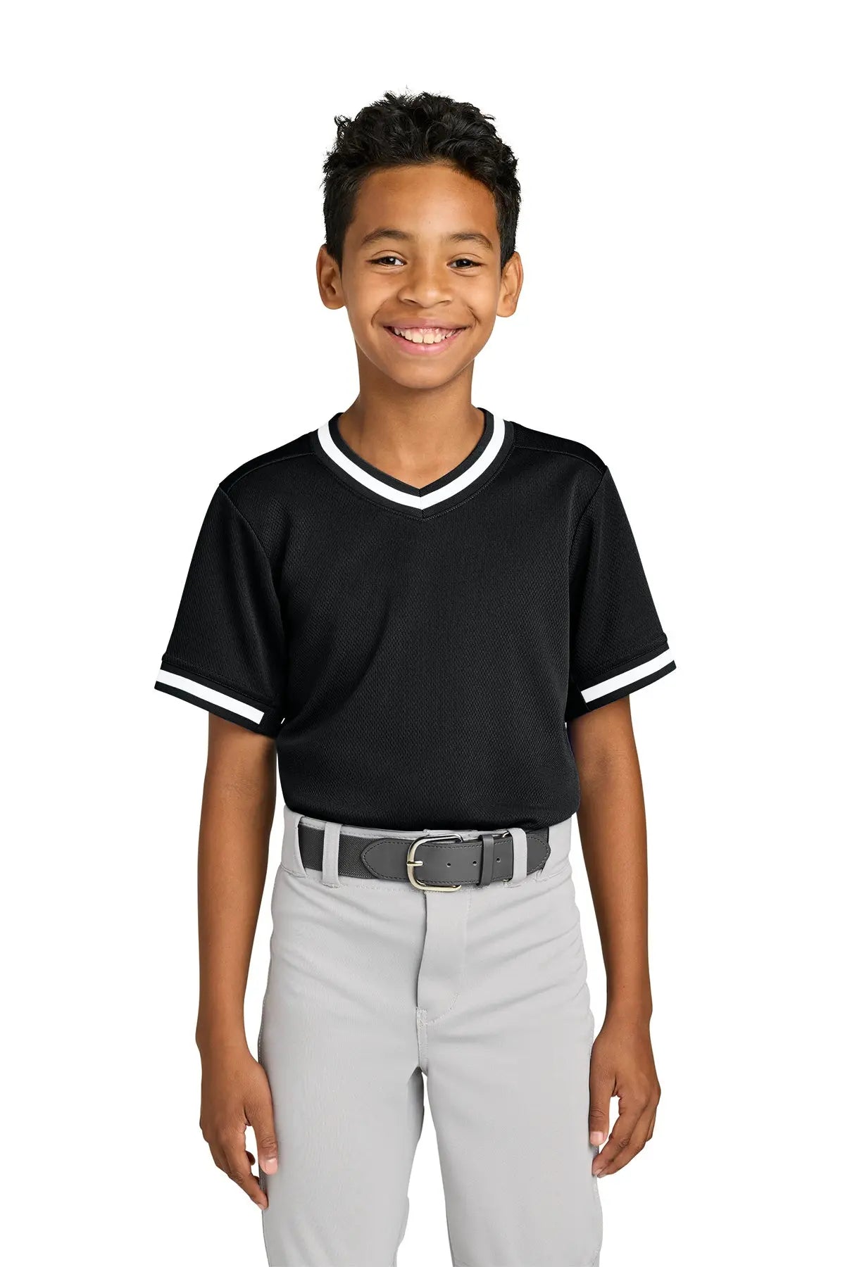 Sport-Tek® Youth Tough Mesh V-Neck Baseball Jersey #YST221