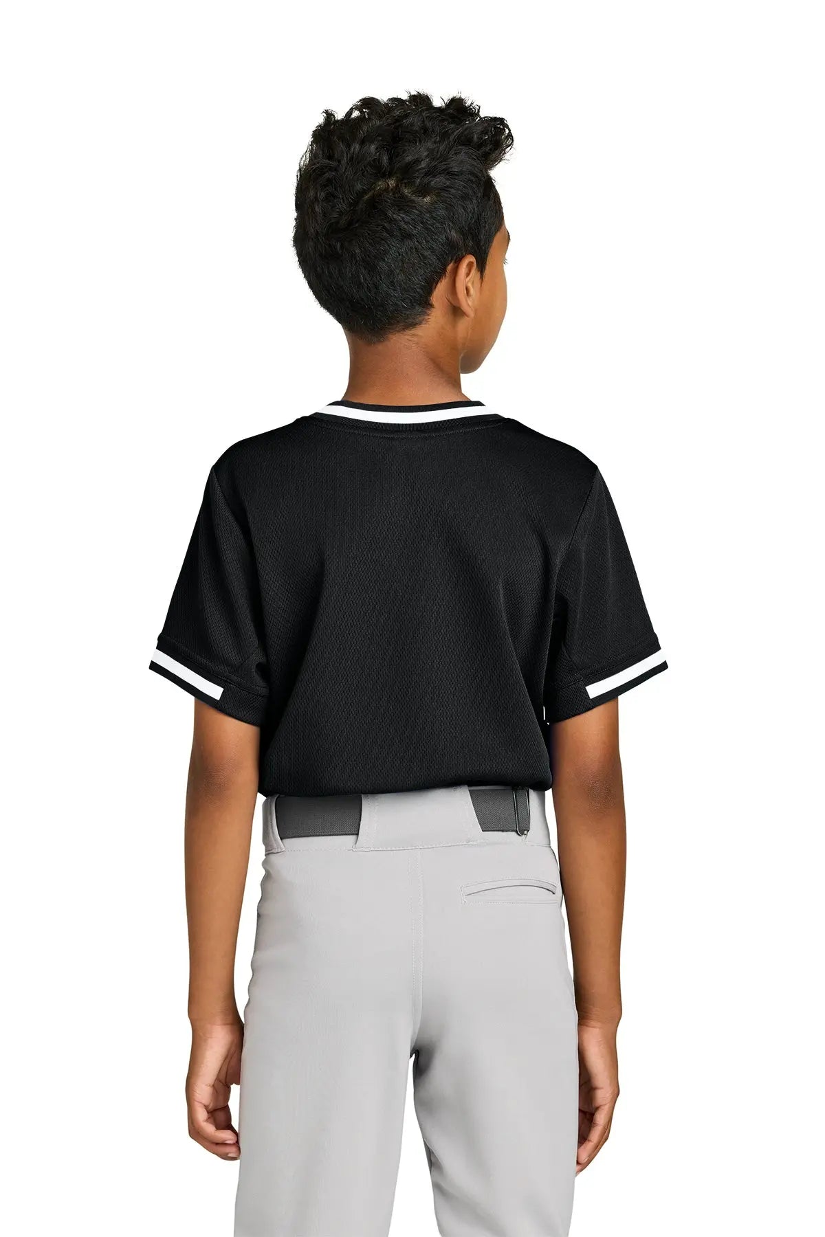 Sport-Tek® Youth Tough Mesh V-Neck Baseball Jersey #YST221