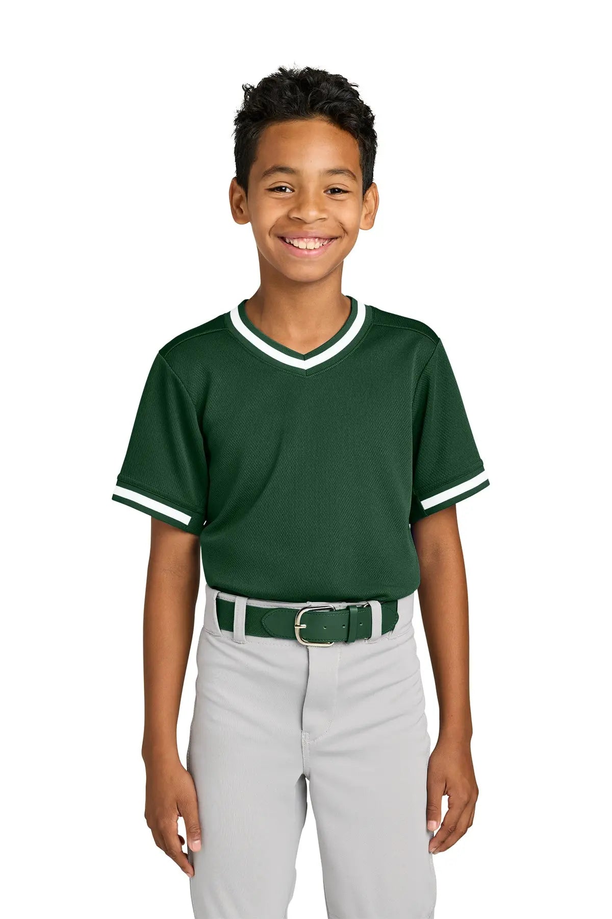 Sport-Tek® Youth Tough Mesh V-Neck Baseball Jersey #YST221