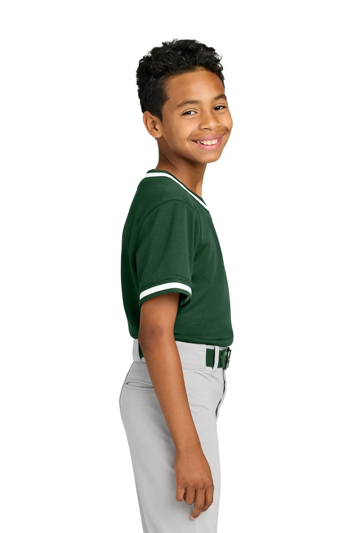 Sport-Tek® Youth Tough Mesh V-Neck Baseball Jersey #YST221