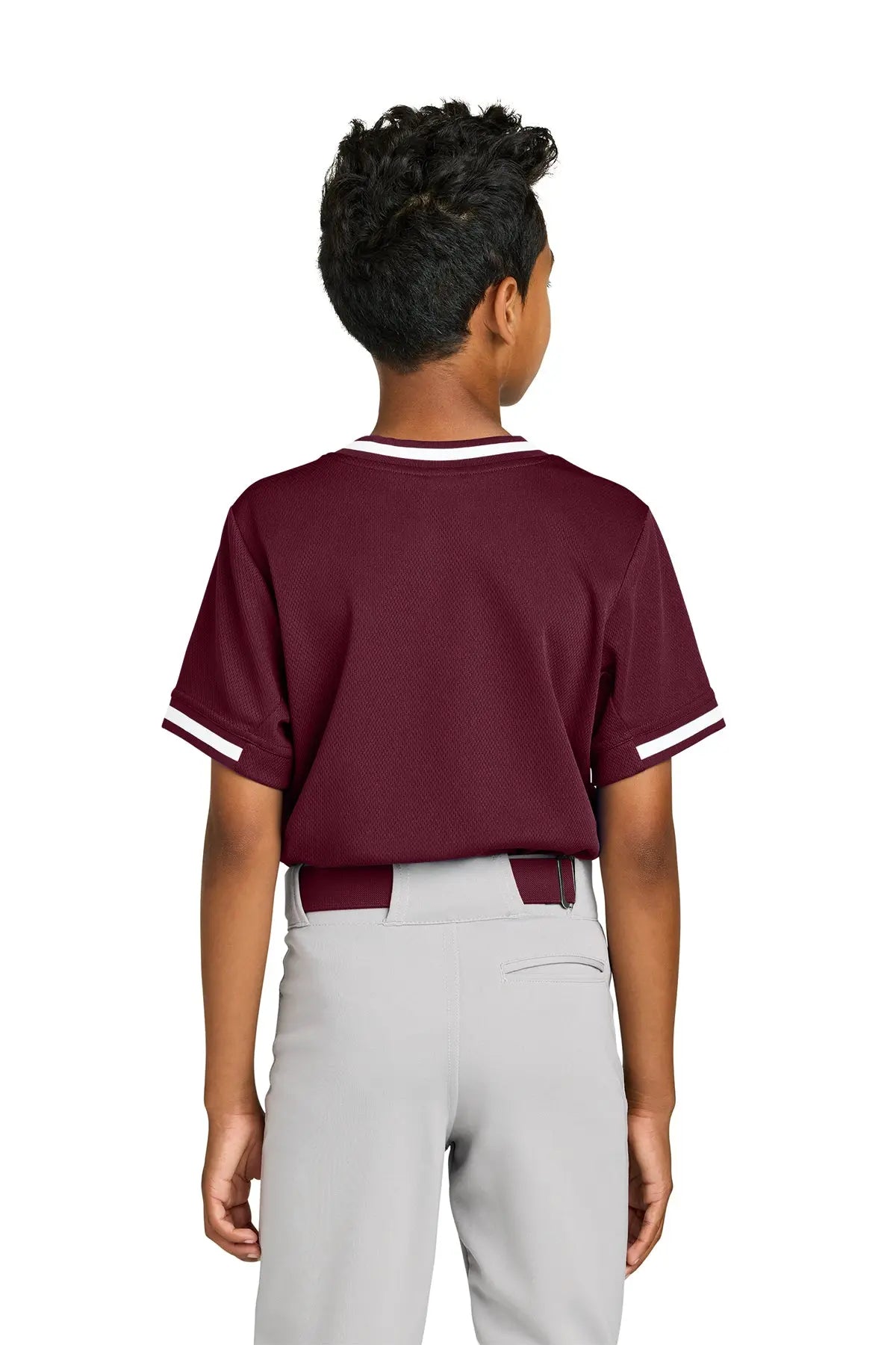 Sport-Tek® Youth Tough Mesh V-Neck Baseball Jersey #YST221