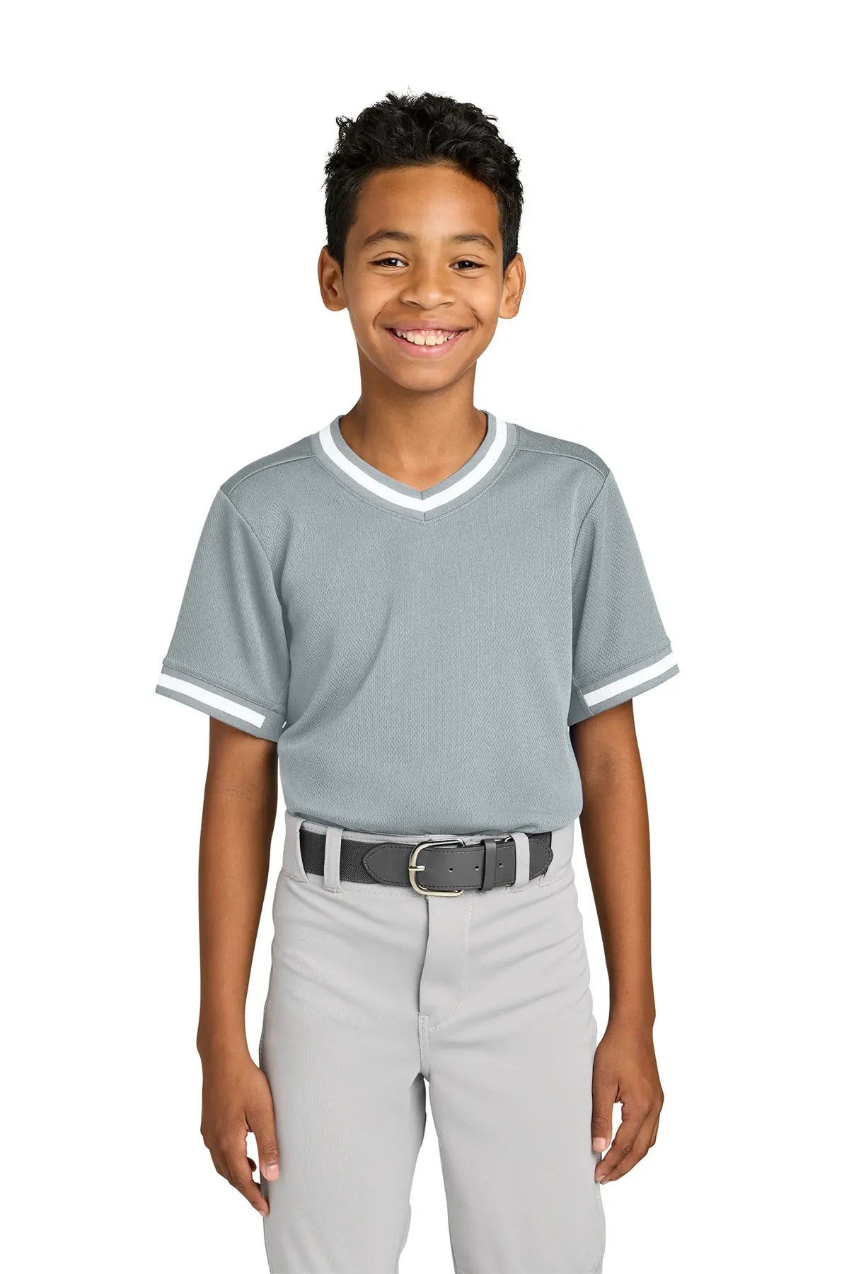 Sport-Tek® Youth Tough Mesh V-Neck Baseball Jersey #YST221